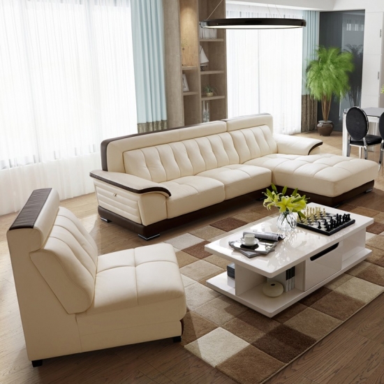 Handmade White Soft Real Leather Sofa Factory