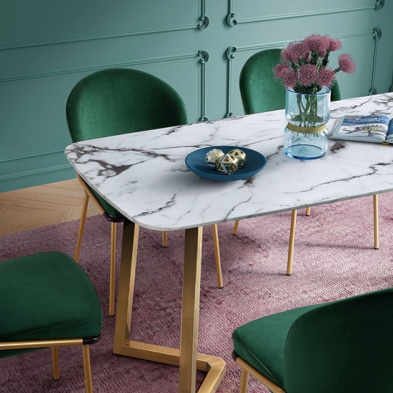 mesas de comedor de mármol con tapa color crema de chapa moderna contemporánea