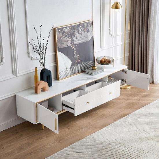 Furniture modern minimalist living room light luxury coffee table TV cabinet combination marble TV cabinet DZ1M-C