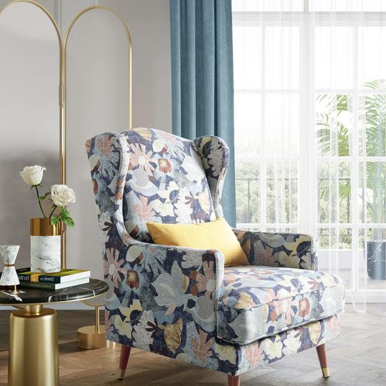 Upholstered Armchair with Footrest