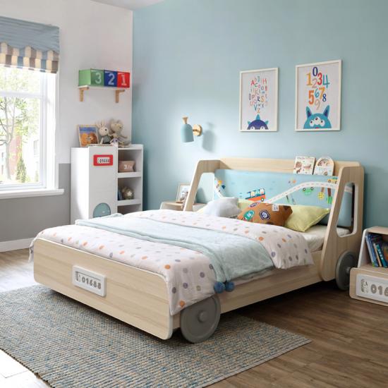 Toddler Beds Wood Upholstered Platform Kids Bed