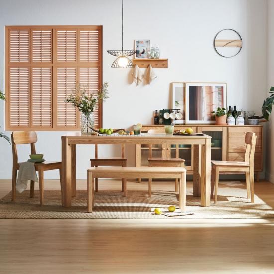 mesa de comedor de madera linsy mesa de cocina de madera maciza natural cr2r-d