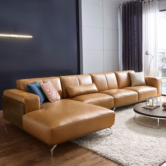 Modular Leather Soft Cushion Sofa