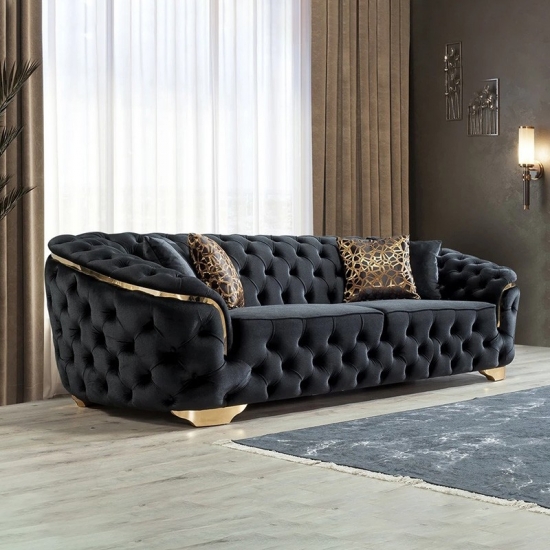 L Shaped Chesterfield Style Corner Sectional  sofa furniture manufacturer China
