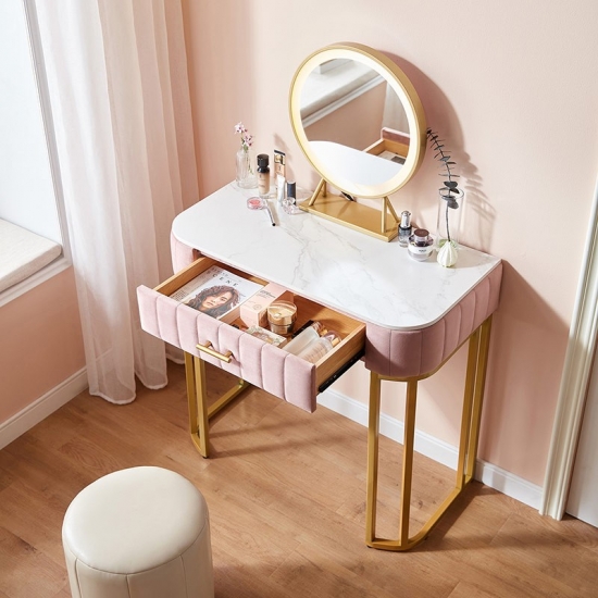 Vanity Bedside Wood Table Mirrored Dressers