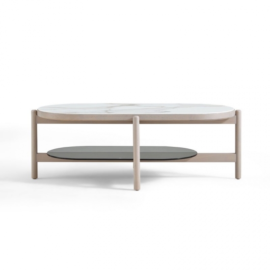 Rose Gold Coffee Table Set of 2 round simple creative table