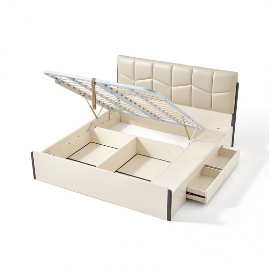 Modern Pneumatic Double Bed with Storage