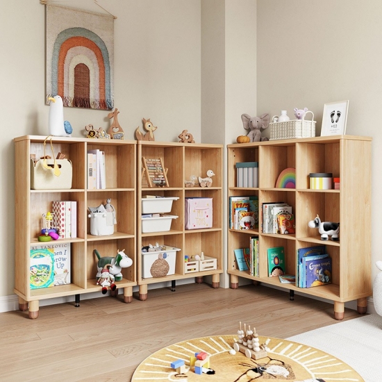 Wood Cabinet Living Room Bookshelf