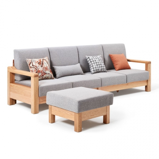 Modern Living Room Wooden Sofa Set with Fabric
