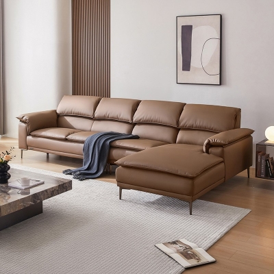 Simple Leather Straight Sofa