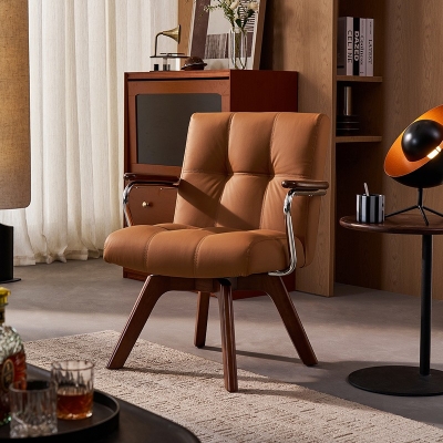 Home&Hotel Use Orange Color Leather Chair