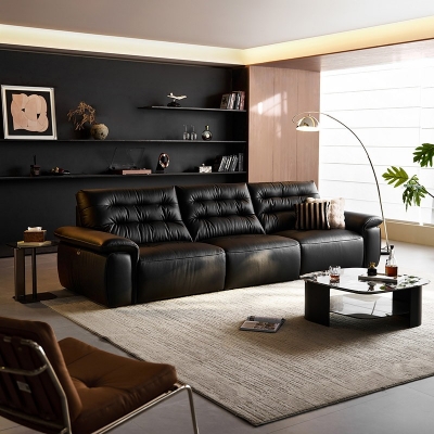 Black Color Leather Sofa