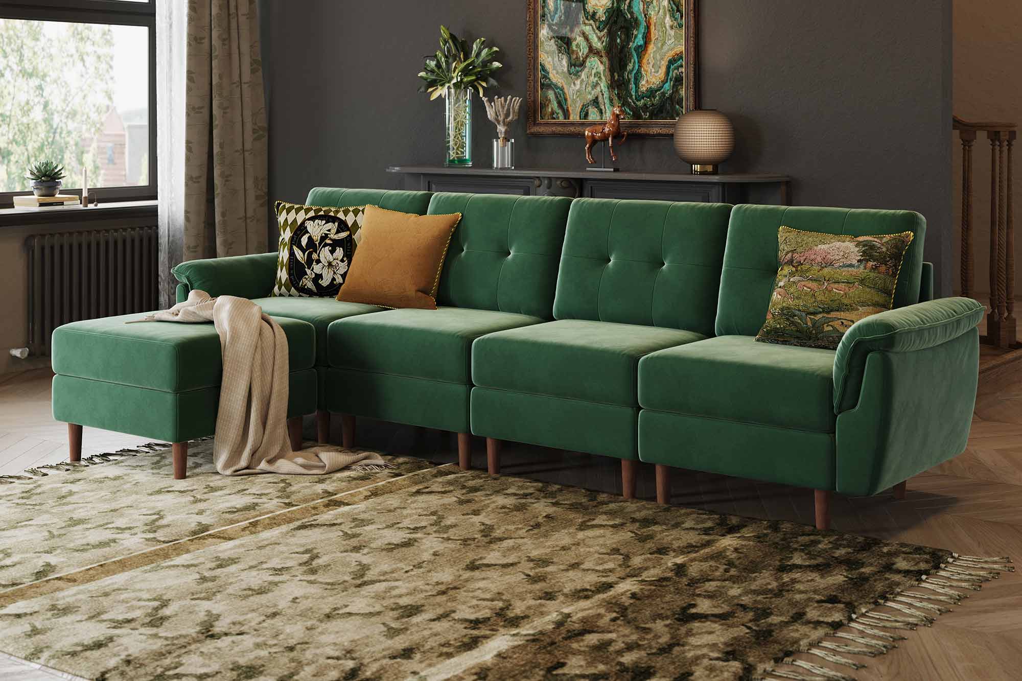 Nuevo sofá de tela LINSY estilo americano para decoración del hogar